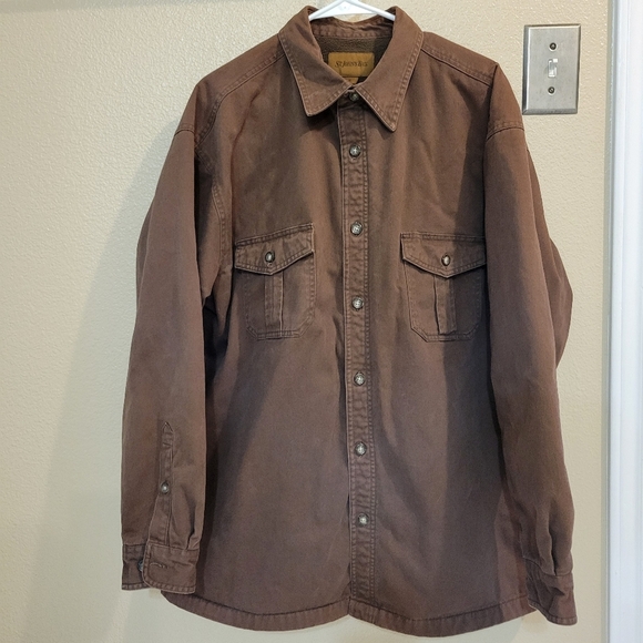St. John's Bay Heavyweight button front Men Brown Shirt Jacket size XL - Picture 1 of 6